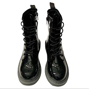 Ryyder Patent Leather Combat Boots